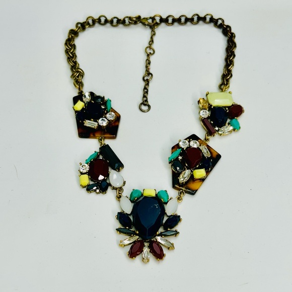 J. Crew Jewelry - J. Crew x Lulu Frost Multicolor Rhinestone Tortoiseshell Statement Necklace